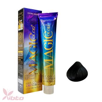 رنگ مو مجیک کالر شماره 1/1 رنگ مشکی پر کلاغی 100 میل magic color