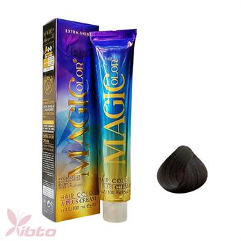 رنگ مو مجیک کالر شماره 4/1 رنگ قهوه‌ای دودی متوسط 100 میل magic color