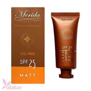 ضد آفتاب رنگی فاقد چربی SPF 25 رنگ Natural Rose مدل Long Lasting مریدا Merida